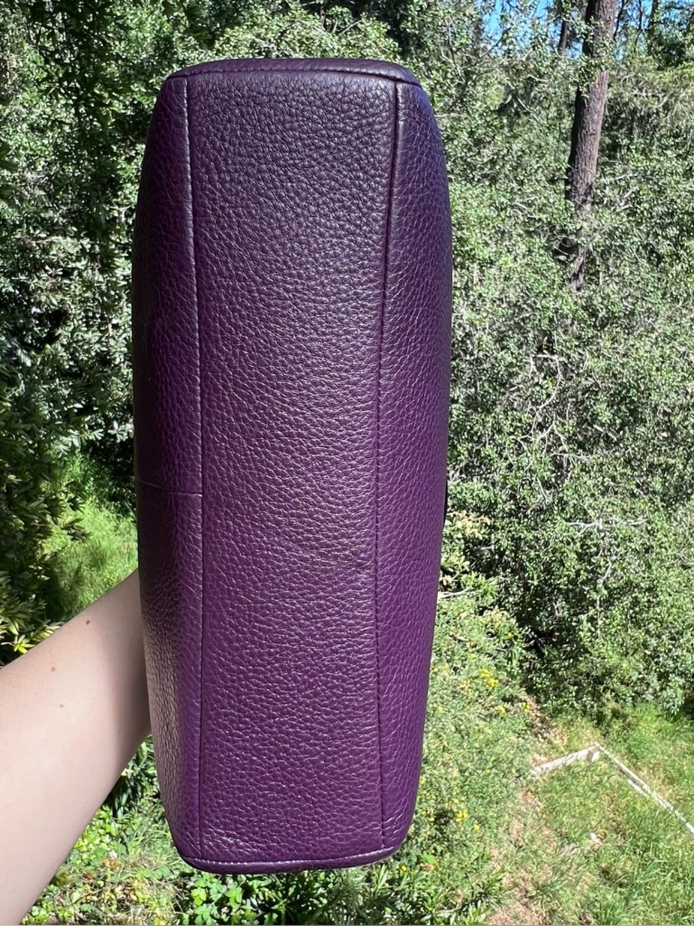 COACH Purple Pebble Leather Shoulder/Crossbody Purse w Gold Hardware AUTHENTIC - Picture 9 of 14